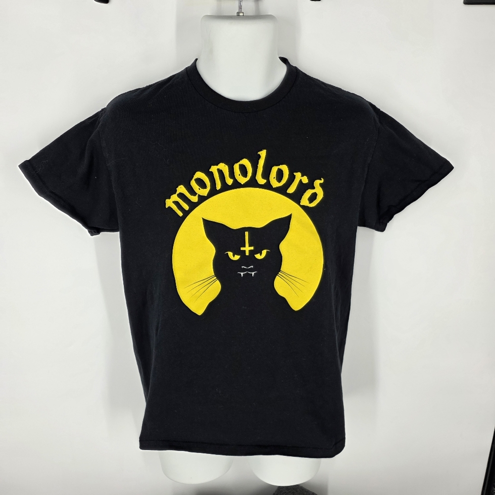 Monolord T-Shirt Medium M Black Cat Yellow Moon Swedish Doom Metal Band Merch